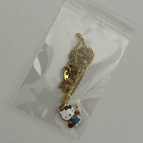 Vintage New Hello Kitty Necklace Sanrio 1976 Cloisonne 18 In Made In Taiwan - Picture 10 of 10